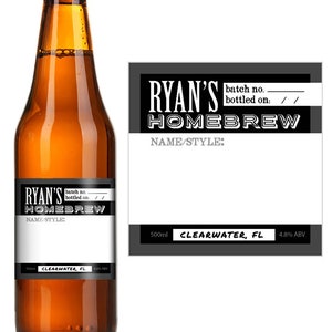 Homebrew Beer Labels: Custom Waterproof Vinyl Labels, Set of 6