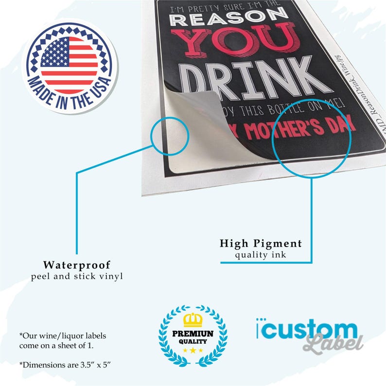 Funny Wine Labels: Sarcastic Gift Stickers, Set of 4 image 3