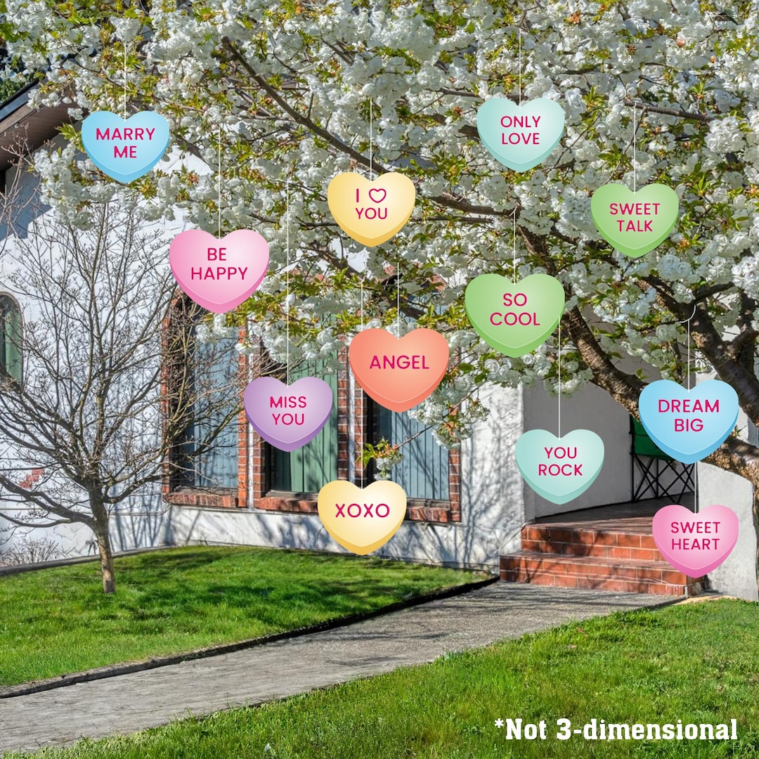 Conversation Hearts, Valentines Hanging Decorations, Valentine's