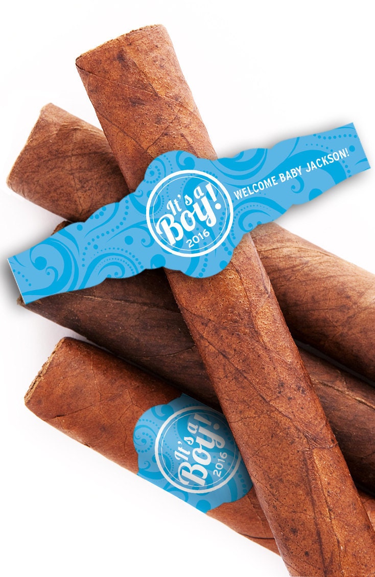 Baby shower cigar labels