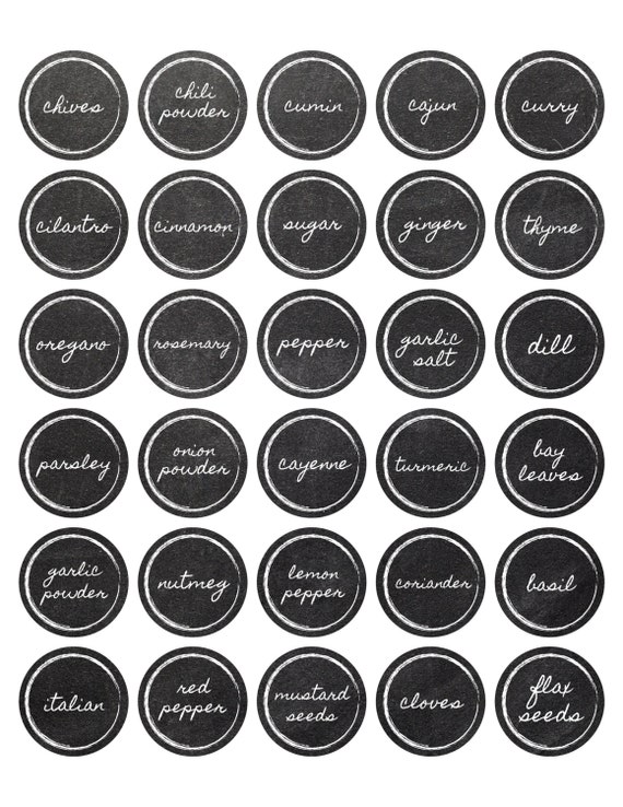 Free Printable Spice and Herb Labels