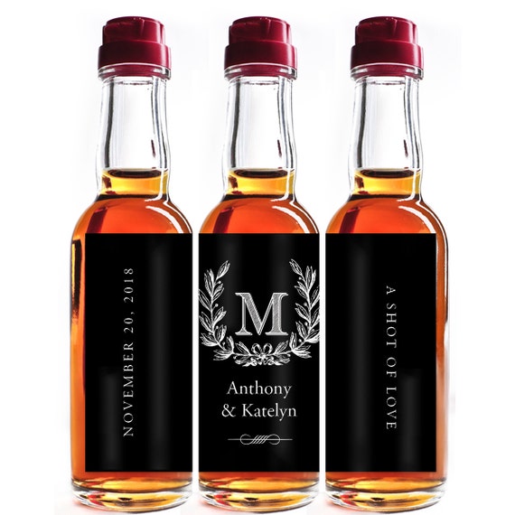 Custom Liquor Mini Bottle Favors Personalized Labels Wedding Favors