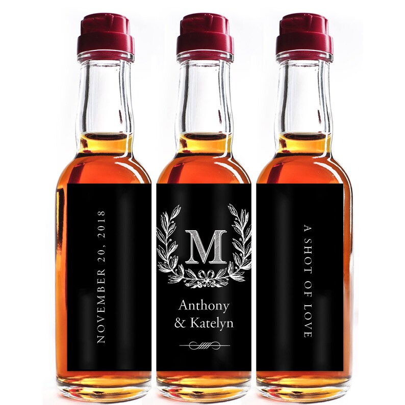 Custom Liquor Mini Bottle Favors Personalized Labels Etsy