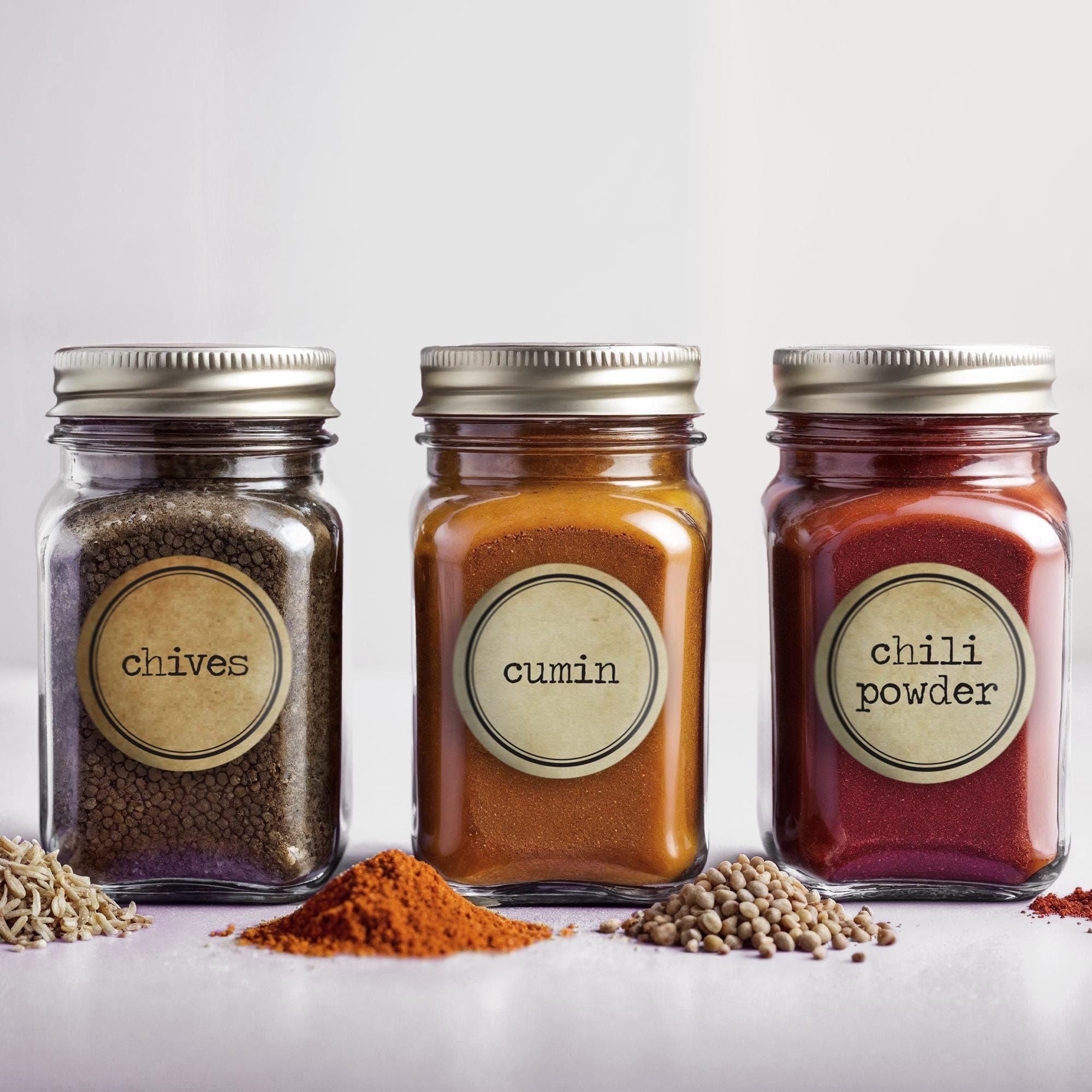 x wag product SPICE-TAGE　IGT Gourmet Spice Jar Labels: 30 Count Herb & Spice Organization