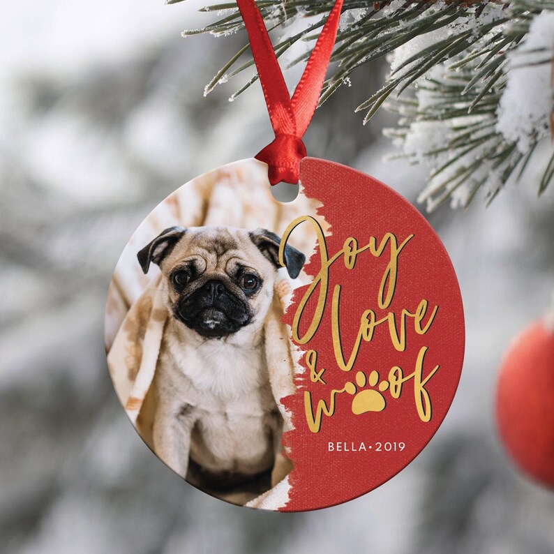 Dog's First Christmas Ornament Photo Ornament | Etsy