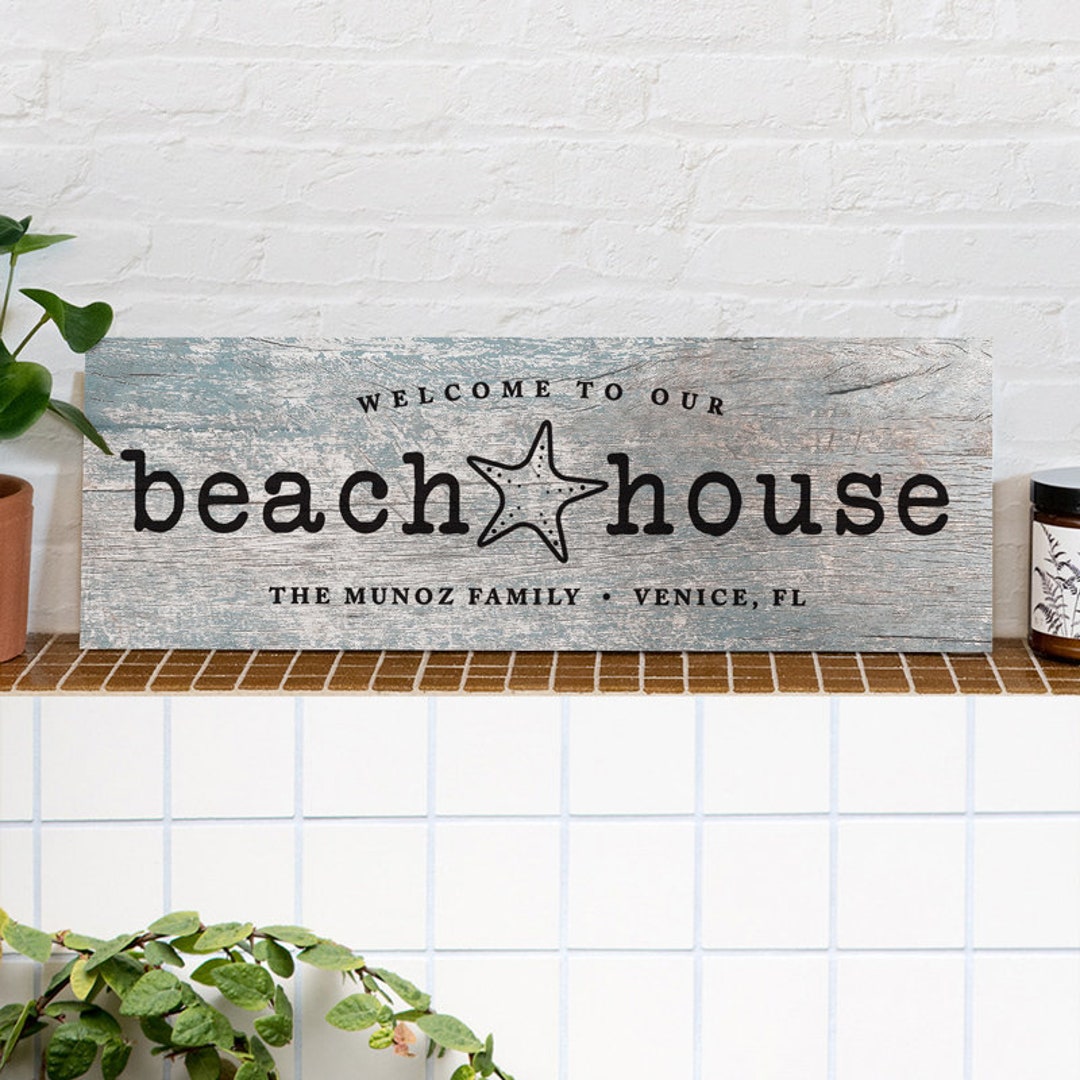 Personalized Family Name Beach House Sign, Beach Sign, Beach House