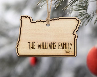 Oregon - Personalized Ornament - First Christmas Ornament Married - Family Ornament