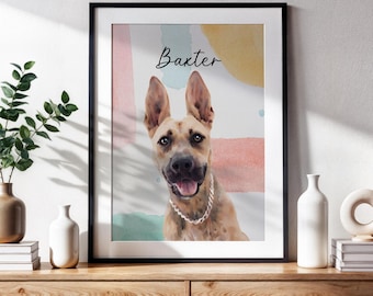 Custom Pet Portrait Digital Download, Hand-Drawn Pet Illustration, Personalized Pet Gift