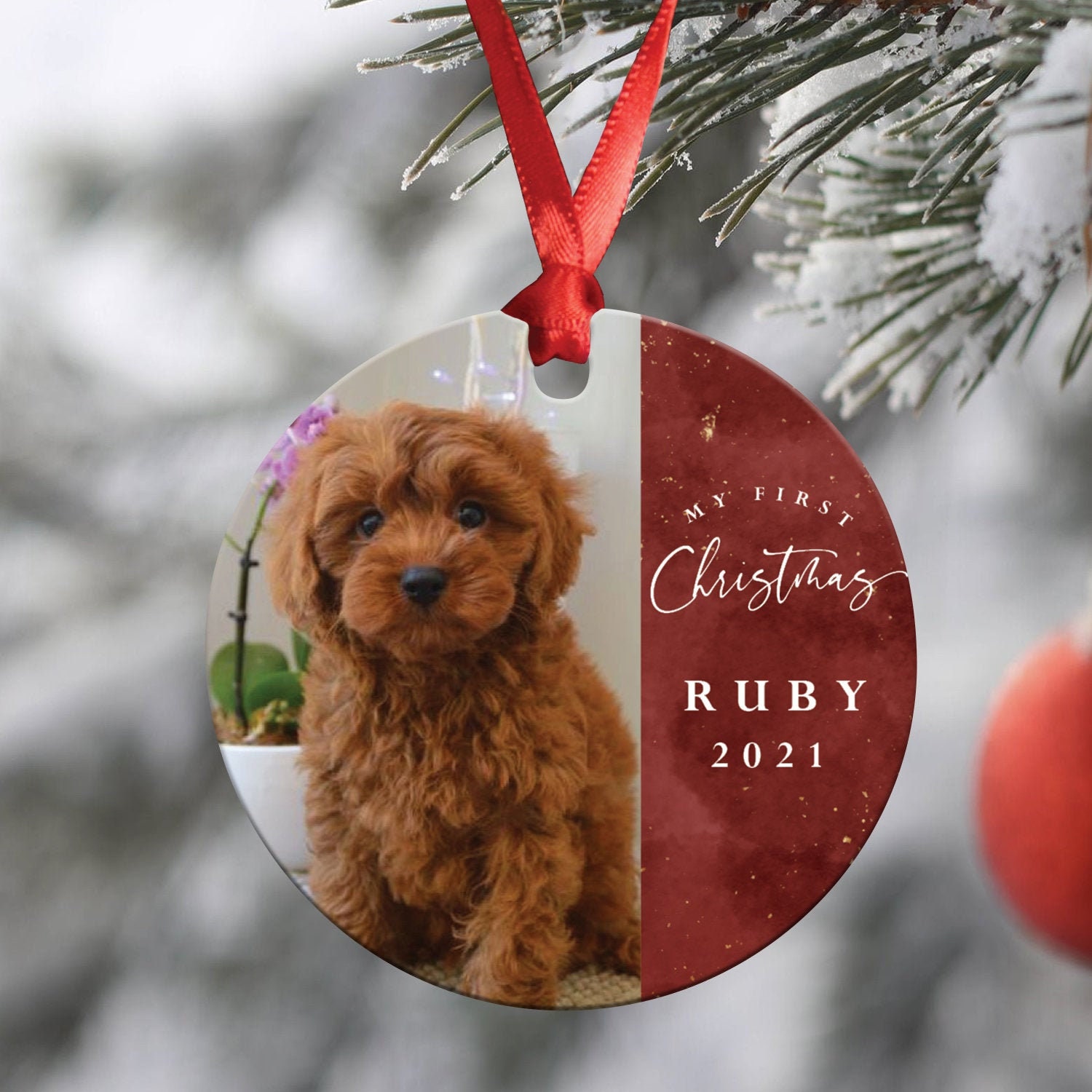 Personalized Puppy Picture Ornament - First Christmas Ornament - Dog …