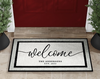 Personalized Welcome Doormat: Custom Housewarming, Wedding, New Home, Closing Gift for Front Entrance