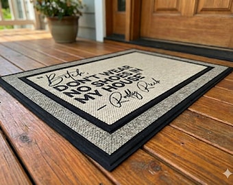 Funny 'Don't Wear Shoes' Doormat - Roddy Ricch Lyrics Welcome Mat