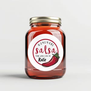 Personalized Salsa Jar Labels: Homemade Canning Stickers