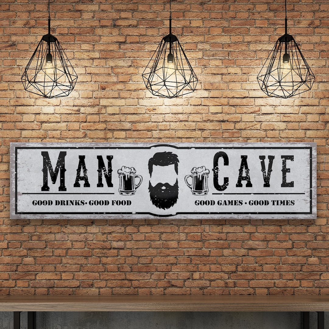 Man Cave Metal Sign: Rustic Garage Bar Decor - Etsy