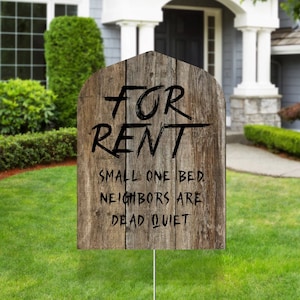Spooky Halloween Gravestone: Funny Outdoor Lawn Decoration for Yard, Easy Setup Tombstone Sign