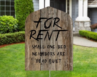 Spooky Halloween Gravestone: Funny Outdoor Lawn Decoration for Yard, Easy Setup Tombstone Sign