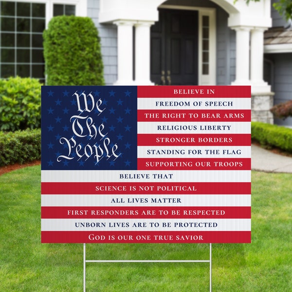 We Believe Conservative Yard Sign - Etsy