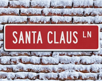 Santa Claus Lane Sign: Holiday Mantel or Yard Decor