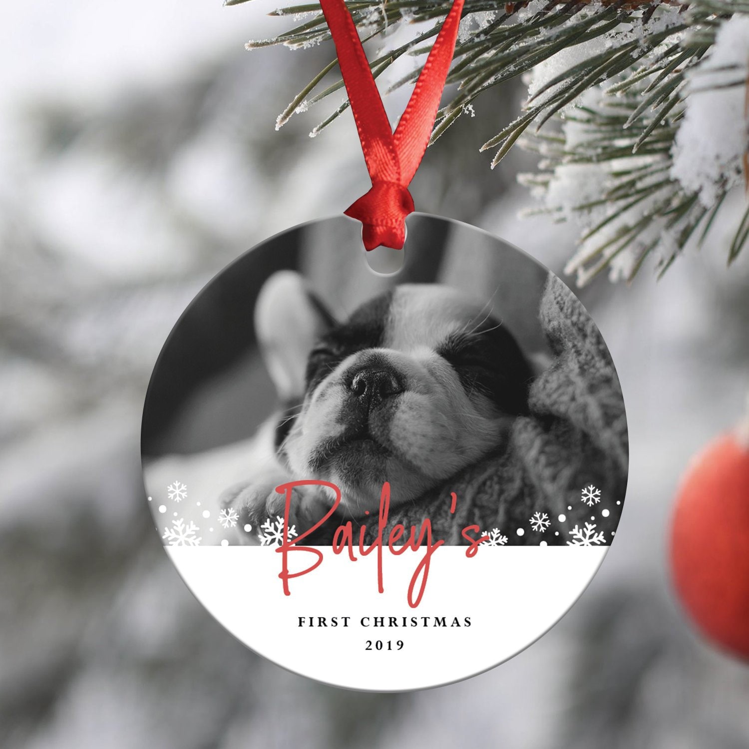 Personalized Puppy Picture Ornament - First Christmas Ornament - Dog …