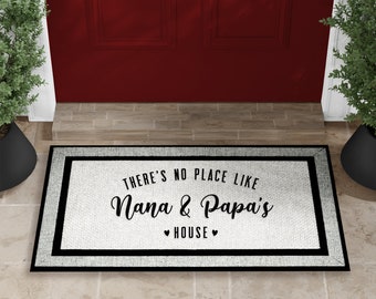 Nana and Papa Doormat: Custom Welcome Mat, Grandparent Gift