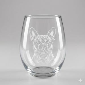 Custom Dog Portrait Stemless Wine Glass – Engraved Gift for Dog Mom, Personalized Wine Tumbler, Pet Memorial, Any Breed image 5