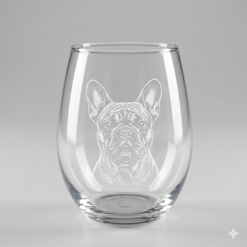 Custom Dog Portrait Stemless Wine Glass – Engraved Gift for Dog Mom, Personalized Wine Tumbler, Pet Memorial, Any Breed image 5