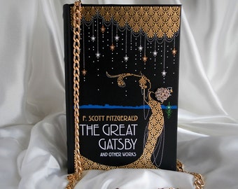 Book Clutch Purse, The Great Gatsby Crossbody Bag, F Scott Fitzgerald, Gatsby Gift for Women, Book Shaped Bag, Book Wallet, Cross Body Bag