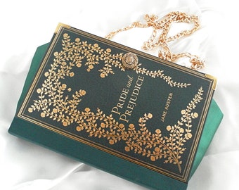 Borsa per libri Orgoglio e pregiudizio, Borsa per pochette per libri a tracolla, Jane Austen, Regalo di laurea, Regalo per fidanzata, Regalo per amante dei libri