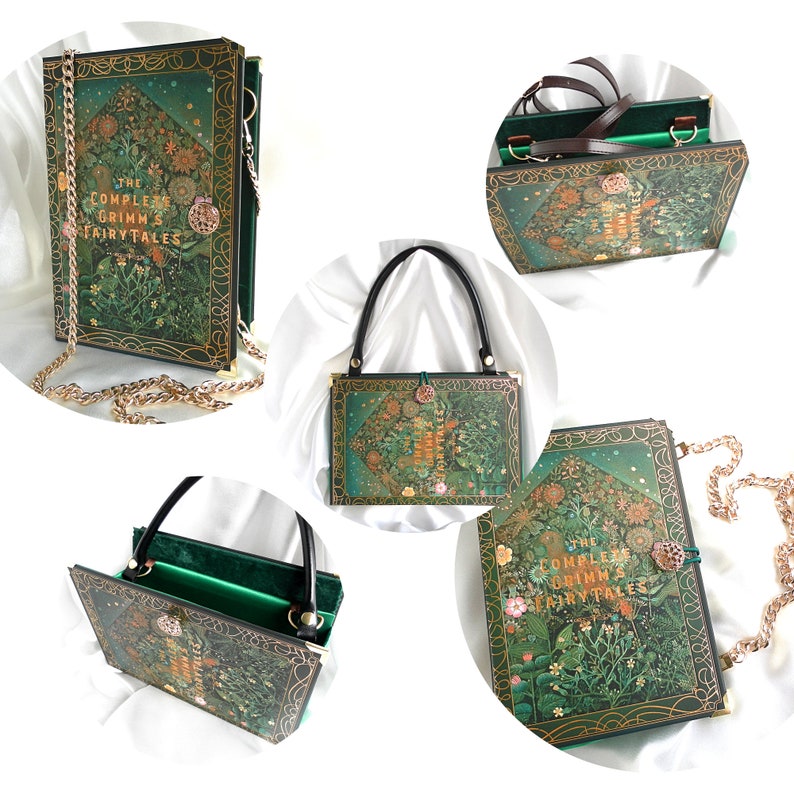 Book Handbag Brothers Grimm, Crossbody Bag, Fairy Tale Handbag, Book Shaped Bag, Story Book Bag, Graduation Unique Purse All 3