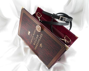 William Shakespeare Crossbody Bag Shakespeare Book Purse Handbag for Wedding Book Cover Bag Womens Unique Purse Book Shaped Purse