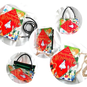 Las aventuras de Alicia en el país de las maravillas Bolso bandolera para mamá bolso bolso bolso día de las madres regalo libro cubierta bolso libro bolso para mamá regalo literario