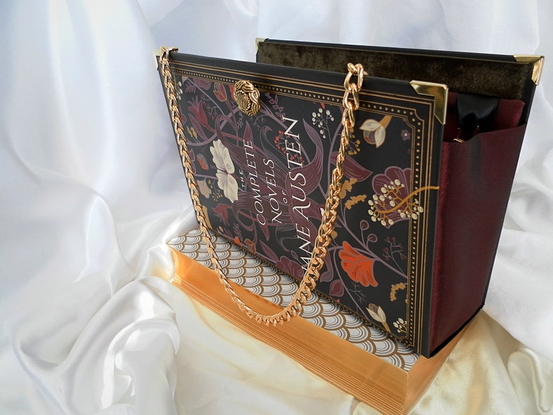 Jane Austen Book Purse Handbag, Pride and Prejudice, Sense and Sensibility, Crossbody Bag, Book Shaped Purse, Jane Austen Fan Gift image 2