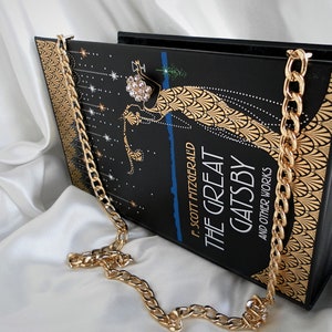 Book Clutch Purse, The Great Gatsby Crossbody Bag, F Scott Fitzgerald, Gatsby Gift for Women, Book Shaped Bag, Book Wallet, Cross Body Bag