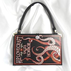 HP Lovecraft Book Purse Handbag Mothers Day Crossbody Clutch Dark Academia Book Handbag Graduation HP Lovecraft Book Cover Handbag