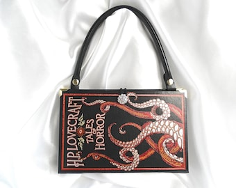 HP Lovecraft Book Purse Handbag Mothers Day Crossbody Clutch Dark Academia Book Handbag Graduation HP Lovecraft Book Cover Handbag