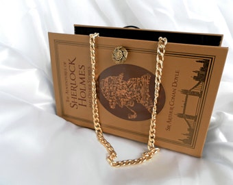 Bolso de mano para libros, Bolso para libros de Sherlock, Regalo para novia, Regalo para fans de Sherlock Holmes, Bolso para libros de Sherlock Holmes, Bolso cruzado,