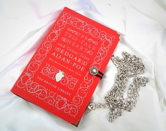 Edgar Allan Poe, Crossbody Bag,  Book Clutch Purse Handbag, Raven Book Handbag, Poe Shoulder Bag, Gothic Handbag, Book Cover Bag