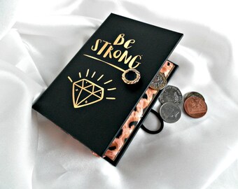 Be Strong Book Coin Purse, Coin Purse made from a Book, Sister Gift, Positive Message Gift, Tiny Purse for Coins