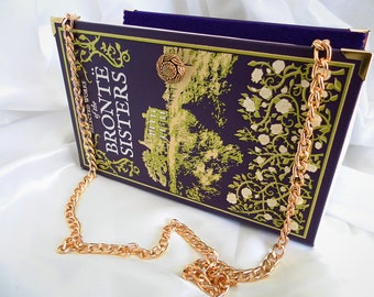 Book Purse Handbag, Bronte Sisters Book Handbag, Classic Book Cover Bag, Literary Book Gift, Girlfriend Gift, Wedding Purse,