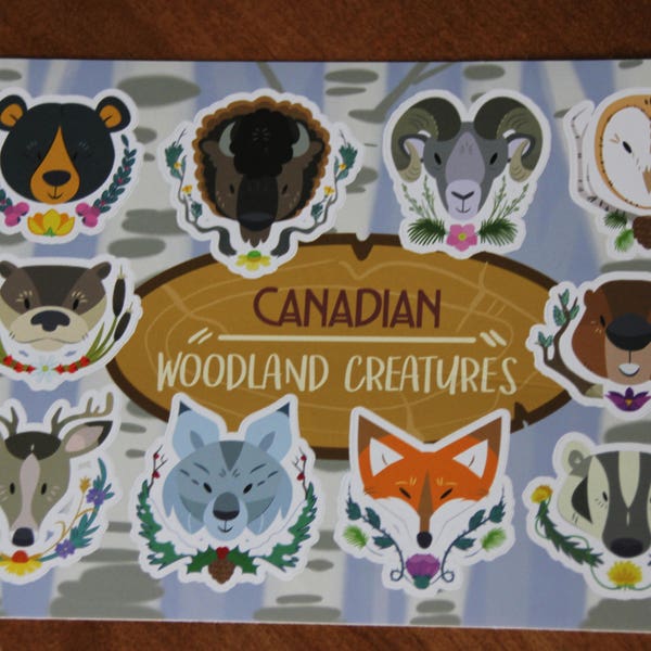 Canadian Woodland Creatures Sticker Sheet