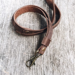 Dark Brown Leather Lanyard Leather Keychain Leather Key - Etsy