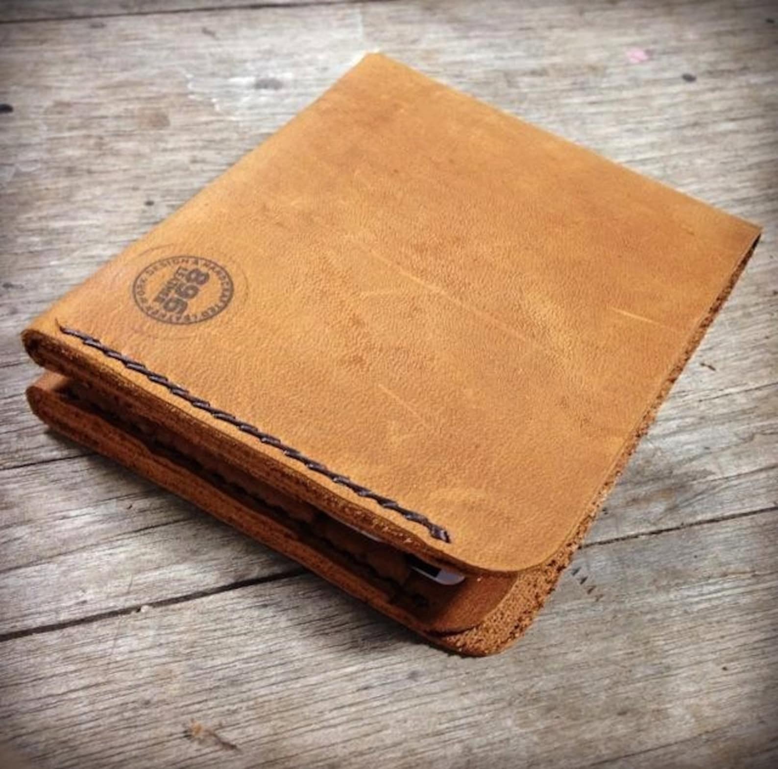 Tan Oil Leather Wallet, Leather Billfold, Men Wallet Etsy