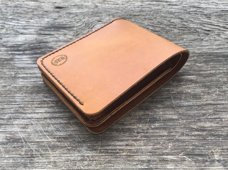 Handmade tan oil leather wallet leather billfold men wallet Etsy