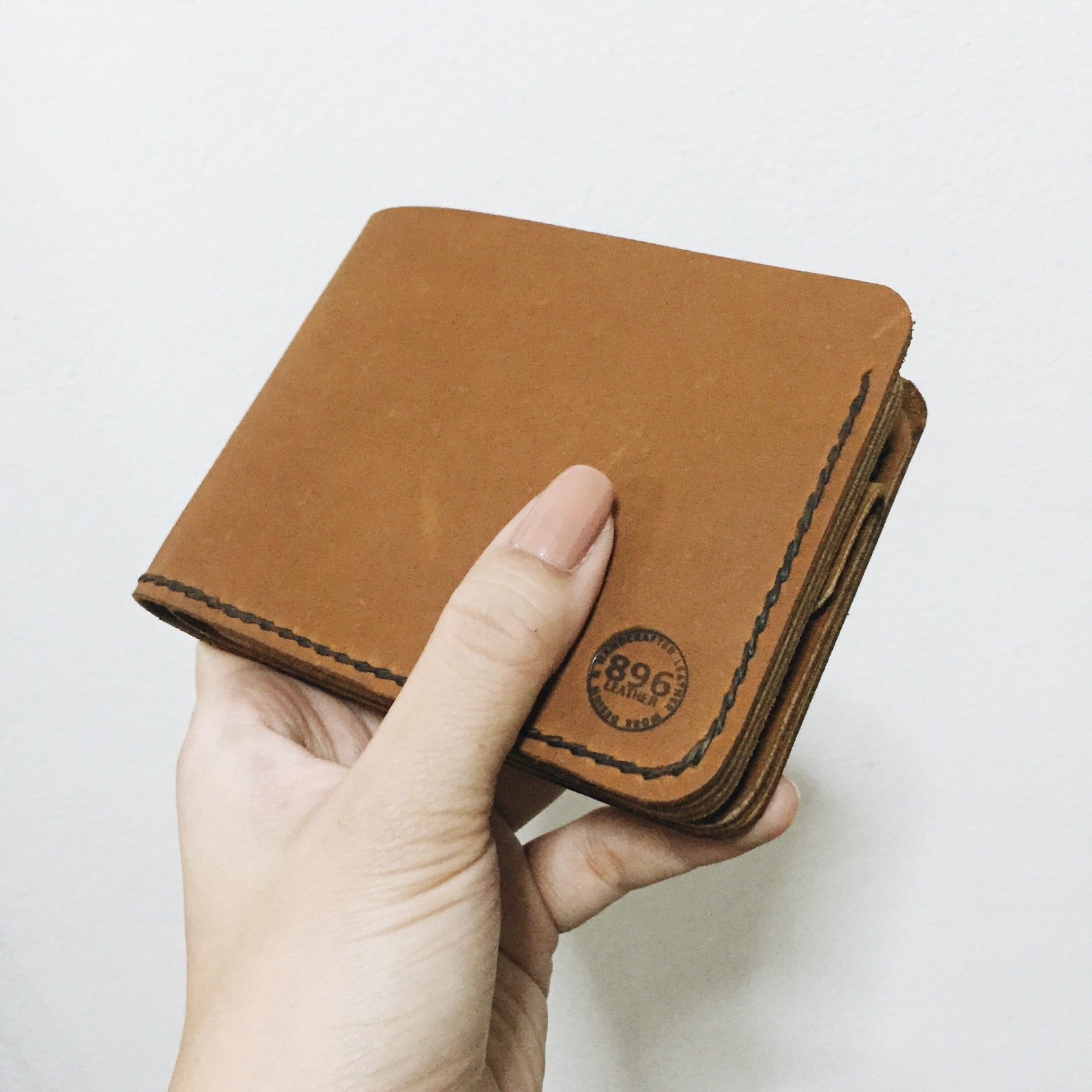 Handmade Tan Oil Leather Wallet Coin Pocket Wallet Leather Etsy Israel