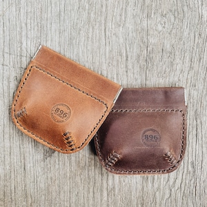 Petite pochette souple en cuir, pochette pour pièces de monnaie. (Prix pour 1 pièce)