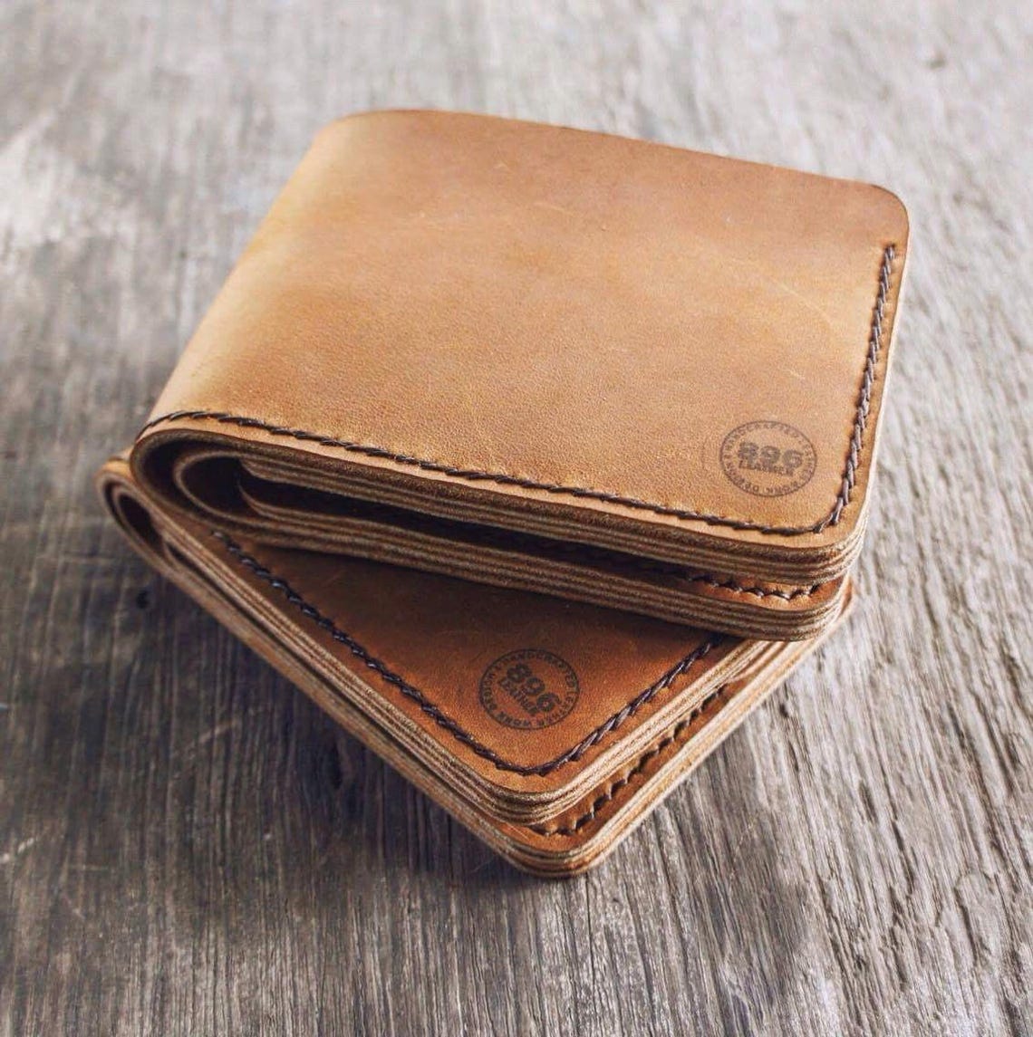 Handmade Tan Oil Leather Wallet Coin Pocket Wallet Leather Etsy Israel