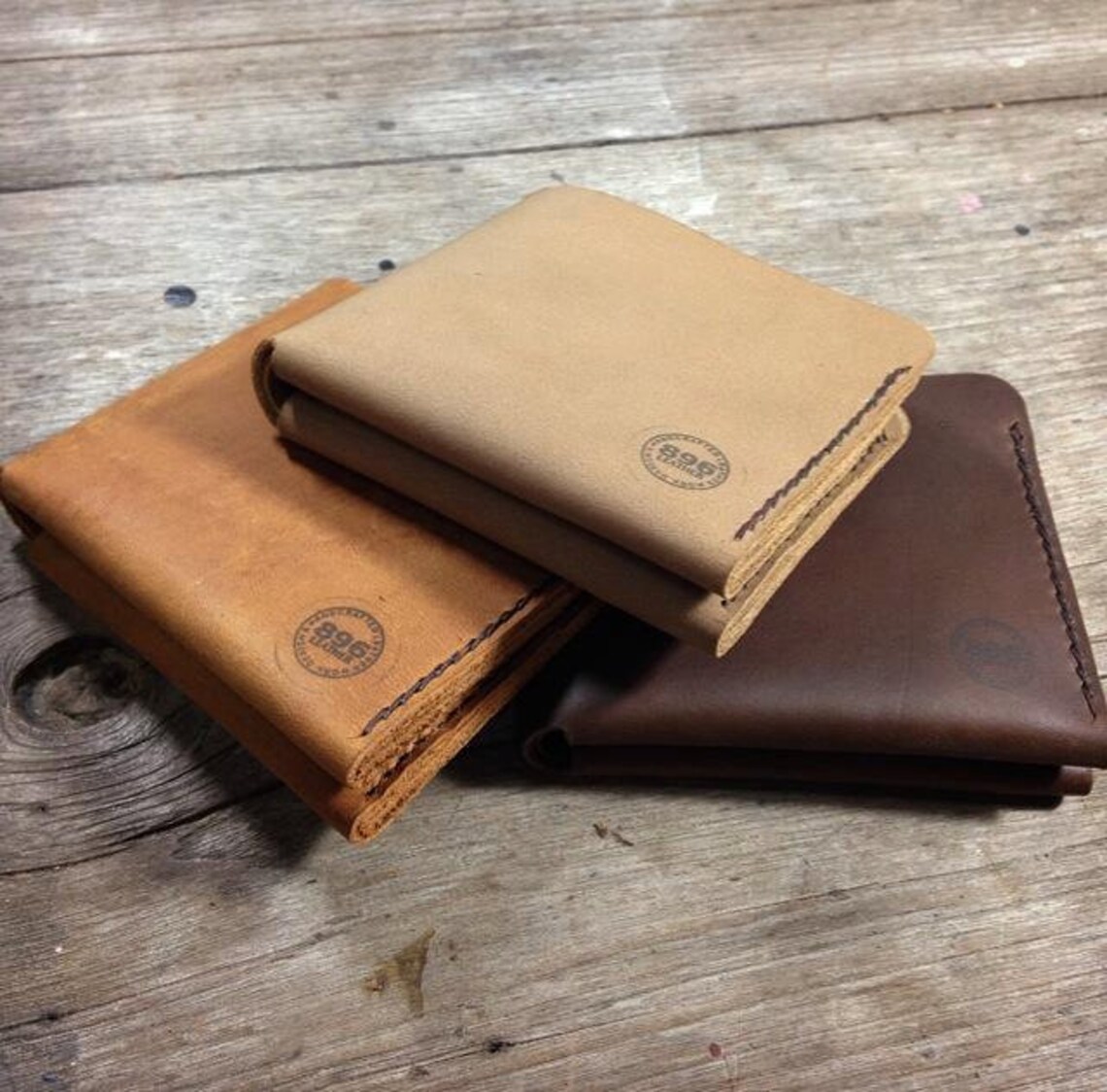 Tan Oil Leather Wallet Leather Billfold Men Wallet Etsy