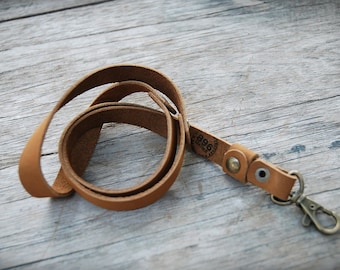 Handmade leather lanyard, Leather keychain, leather key strap, Leather Neck Strap , Neck Lanyard unisex style