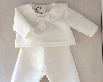 nostalgic sailor suit christening suit boy girl linen baptism family christening dress CEDRIC