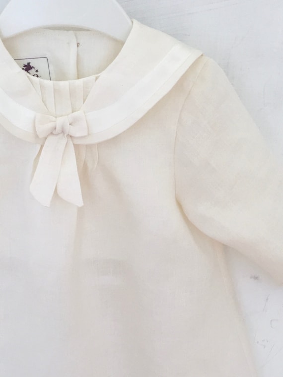 Veste battesimo bimbo bimba lino bianco CEDRIC berretto | Etsy Italia