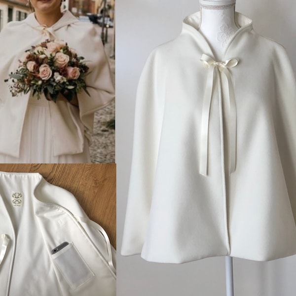 Cape de mariée robe de mariée boléro veste manteau hiver printemps MARIPOSA